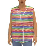 Colorful Aztec Tribal Pattern Print Sleeveless Baseball Jersey