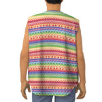 Colorful Aztec Tribal Pattern Print Sleeveless Baseball Jersey