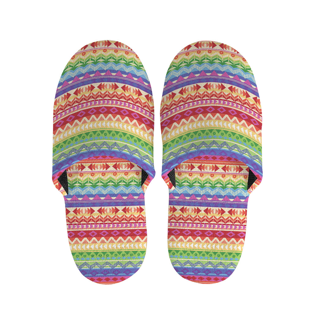Colorful Aztec Tribal Pattern Print Slippers
