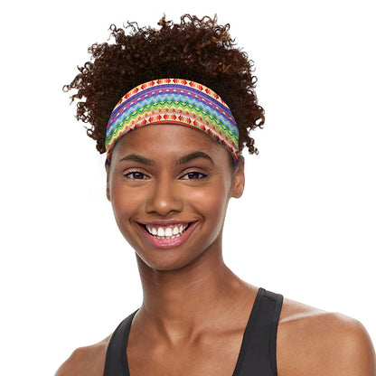 Colorful Aztec Tribal Pattern Print Sports Headband