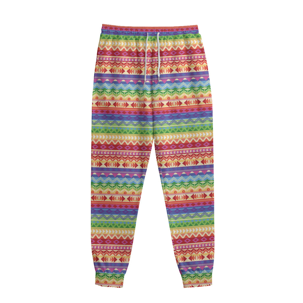 Colorful Aztec Tribal Pattern Print Sweatpants