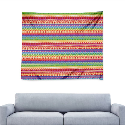 Colorful Aztec Tribal Pattern Print Tapestry