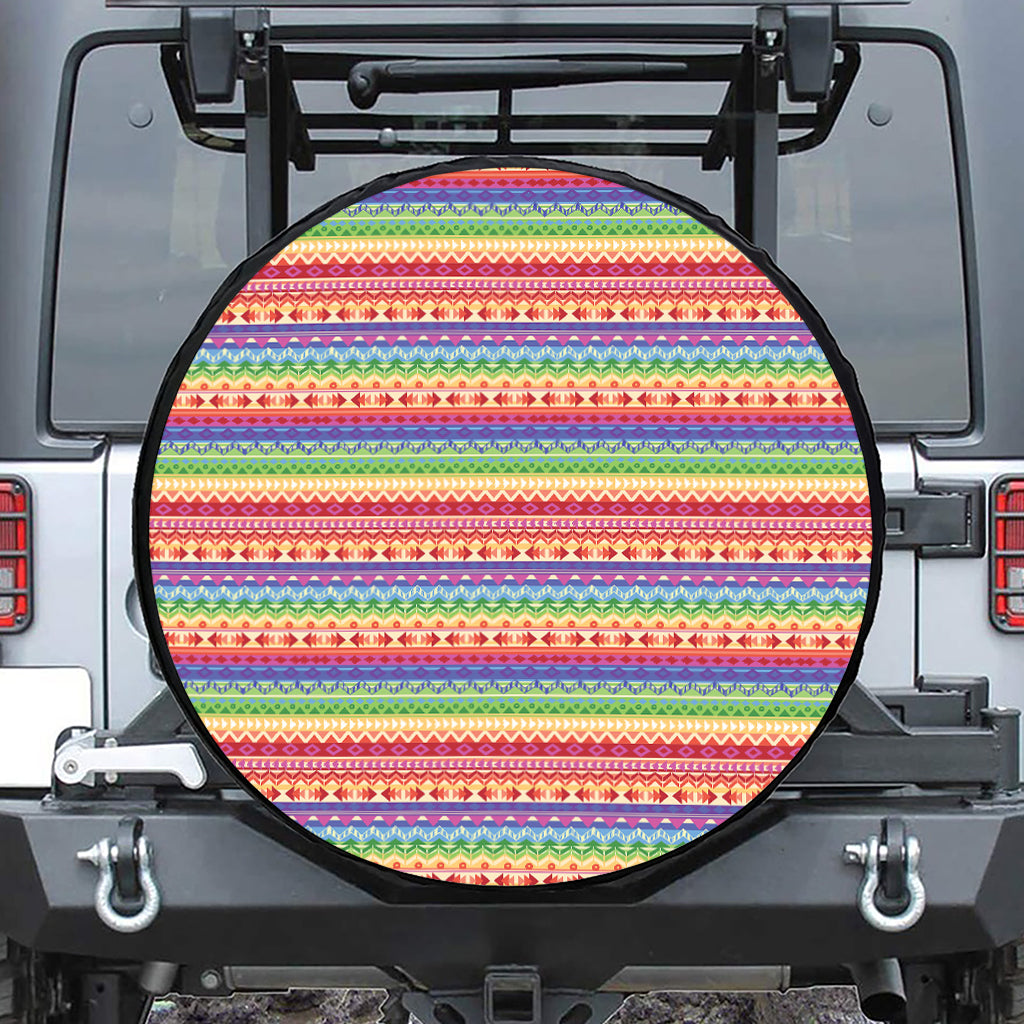 Colorful Aztec Tribal Pattern Print Tire Cover