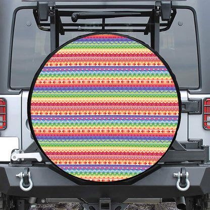 Colorful Aztec Tribal Pattern Print Tire Cover