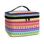 Colorful Aztec Tribal Pattern Print Travel Makeup Bag