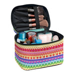 Colorful Aztec Tribal Pattern Print Travel Makeup Bag