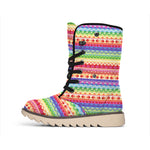 Colorful Aztec Tribal Pattern Print Winter Boots