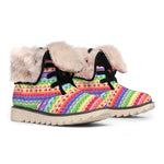 Colorful Aztec Tribal Pattern Print Winter Boots