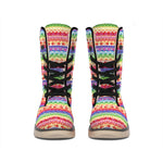 Colorful Aztec Tribal Pattern Print Winter Boots