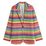 Colorful Aztec Tribal Pattern Print Women's Blazer