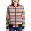 Colorful Aztec Tribal Pattern Print Women's Bomber Jacket