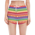 Colorful Aztec Tribal Pattern Print Women's Split Running Shorts