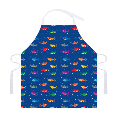 Colorful Baby Sharks Pattern Print Adjustable Apron