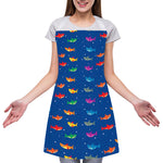 Colorful Baby Sharks Pattern Print Adjustable Apron