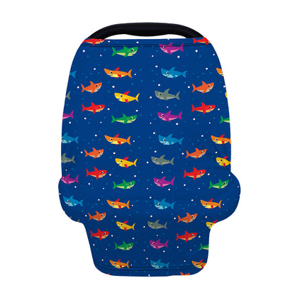 Colorful Baby Sharks Pattern Print Baby Seat Cover
