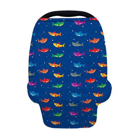Colorful Baby Sharks Pattern Print Baby Seat Cover