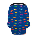 Colorful Baby Sharks Pattern Print Baby Seat Cover