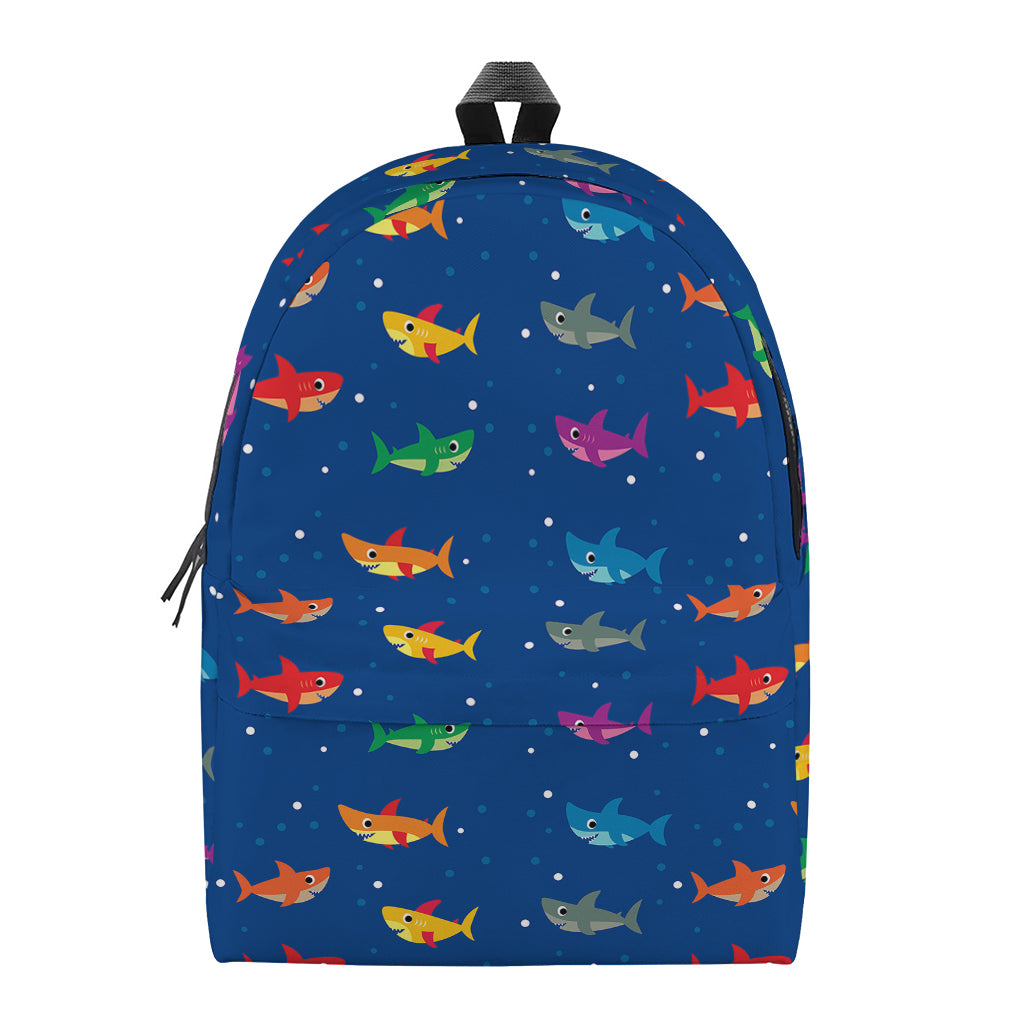 Colorful Baby Sharks Pattern Print Backpack