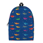 Colorful Baby Sharks Pattern Print Backpack