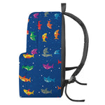 Colorful Baby Sharks Pattern Print Backpack
