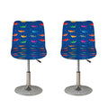 Colorful Baby Sharks Pattern Print Bar Stool Covers