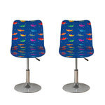 Colorful Baby Sharks Pattern Print Bar Stool Covers