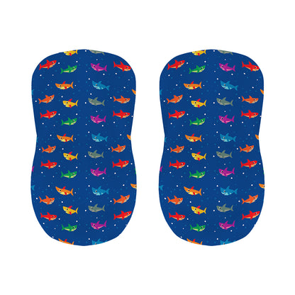 Colorful Baby Sharks Pattern Print Bar Stool Covers