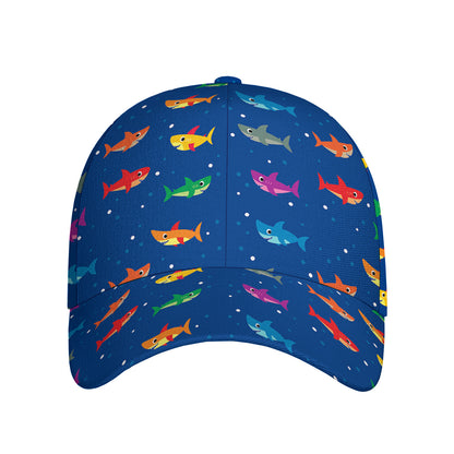 Colorful Baby Sharks Pattern Print Baseball Cap