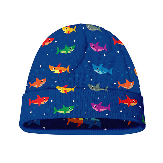 Colorful Baby Sharks Pattern Print Beanie
