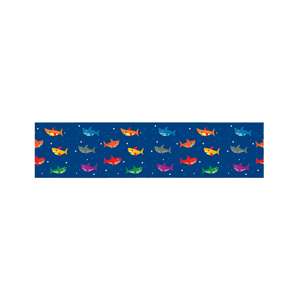 Colorful Baby Sharks Pattern Print Bed Runner
