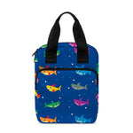 Colorful Baby Sharks Pattern Print Bible Tote Bag