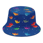 Colorful Baby Sharks Pattern Print Bucket Hat