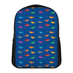 Colorful Baby Sharks Pattern Print Casual Backpack