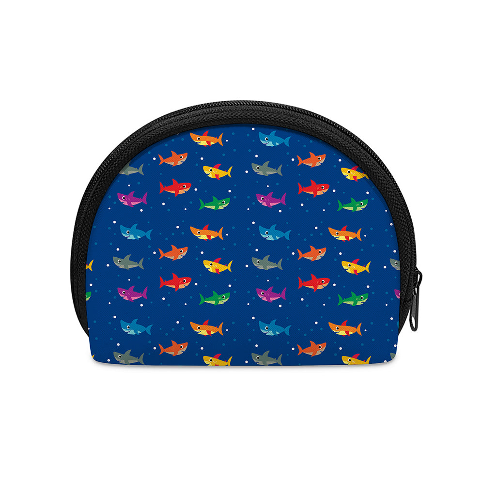 Colorful Baby Sharks Pattern Print Coin Purse
