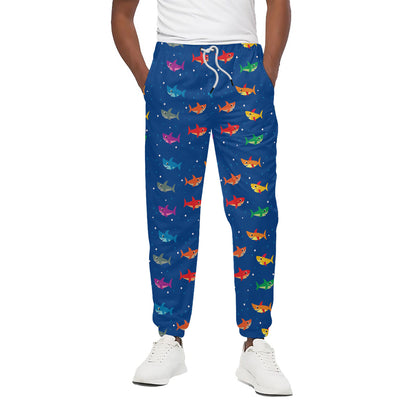 Colorful Baby Sharks Pattern Print Cotton Pants