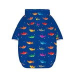 Colorful Baby Sharks Pattern Print Dog Zip Up Hoodie