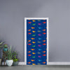 Colorful Baby Sharks Pattern Print Door Sticker