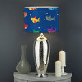 Colorful Baby Sharks Pattern Print Drum Lamp Shade