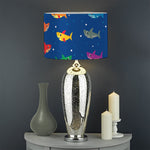 Colorful Baby Sharks Pattern Print Drum Lamp Shade