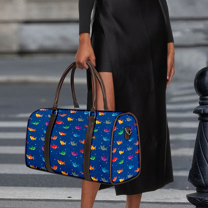 Colorful Baby Sharks Pattern Print Duffle Bag
