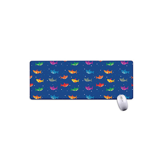 Colorful Baby Sharks Pattern Print Extended Mouse Pad