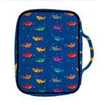 Colorful Baby Sharks Pattern Print Front Pocket Bible Bag