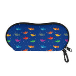 Colorful Baby Sharks Pattern Print Glasses Case