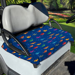 Colorful Baby Sharks Pattern Print Golf Cart Seat Cover