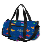 Colorful Baby Sharks Pattern Print Gym Bag