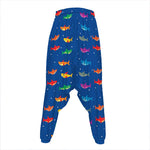 Colorful Baby Sharks Pattern Print Hammer Pants