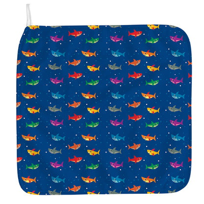 Colorful Baby Sharks Pattern Print Hand Towel