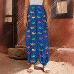 Colorful Baby Sharks Pattern Print Harem Pants
