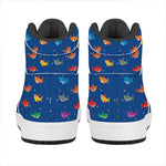 Colorful Baby Sharks Pattern Print High Top Leather Sneakers