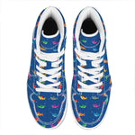 Colorful Baby Sharks Pattern Print High Top Leather Sneakers